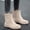 White, variant on Women's Mid Calf Rain Boots Curved Wedge Waterproof Minimalist Slip On Gardening Commute Work Rain Boots for Women