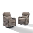 thumbnail image 2 of Jentlehouse Outdoor Patio Swivel Glider Chair Set of 2, All-Weather Wicker Rattan Swivel Rocking Lounge Chair with Removable Gray Cushions for Porch Balcony Backyard, Gray Wicker, 2 of 11