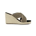 thumbnail image 3 of BLISSFUL STEP Women's Crisscross Strap Platform Slide Wedges Sandals, 3 of 8