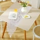 thumbnail image 5 of Camino de mesa de encaje blanco y poliéster hueco para la mesa de comedor y la decoración del hogar, 5 of 6