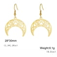 thumbnail image 5 of EUEAVAN Gold Dog Claw Moon Pendant Earrings Stainless Steel Jewelry, 5 of 5