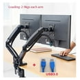 thumbnail image 3 of F160 Gas Spring Desktop 17"-27" Dual Monitor Holder Arm With 2 USB3.0 Monitor Mount Bracket Load 2-9 kg each Arm ,Easy to Use, 3 of 7