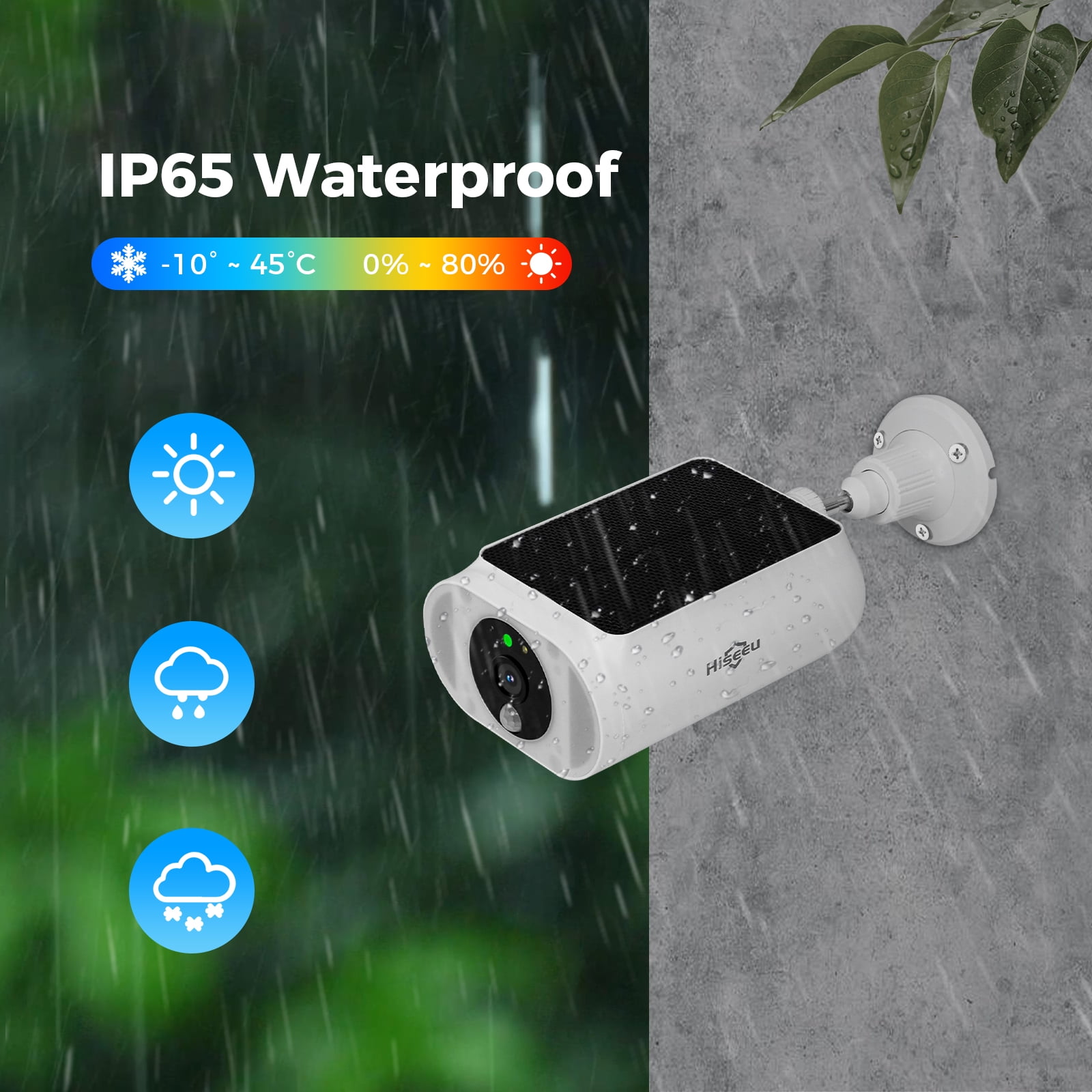 Hiseeu 4MP Wireless Security Camera Outdoor with AI Motion Detection & Siren, Non-Stop Solar Powered Charging, Color Night Vision, SD /Cloud Storage
