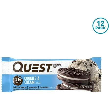 Quest Bar, Cookies & Cream, 2.12 OZ (Pack of 12)
