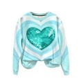 thumbnail image 5 of YueHuiYing Valentine Lover's round-neck Sweatshirt for Womens Love Heart Grahic Long Sleeve Shirt Casual Valentines Gifts Pullover Tops, 5 of 9