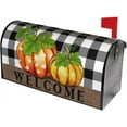 thumbnail image 3 of Welcome Fall Pumpkin Mailbox Covers Magnetic Standard Size 18" X 21" Fall Mailbox Covers Buffalo Plaid Check Magnetic Mailbox Cover Post Letter Box Mailbox Covers for Farmhouse Garden Yard, 3 of 6