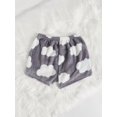 thumbnail image 2 of Cloud Print Flannel Sleep Shorts Multicolor Cozy Lounge Bottoms, 2 of 5
