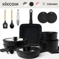 thumbnail image 2 of 【Ceramic】Kikcoin 22 pcs pots pans set Nonstick complete Cookware Set with Lids,Detachable Handle,PFAS-Free,Dishwasher Oven Safe,Kitchen,Mother's Day Gift, 2 of 12