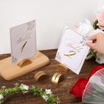 thumbnail image 4 of Qucyy 12 Pcs Supports de Numéros de Table, Support de Nom de Table Doré Design Semi-Circulaire Moderne Clips de Cartes pour Mariage Banquet Réception Anniversaire Fête, 4 of 5
