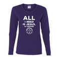 thumbnail image 2 of Wild Bobby All I Need is Jesus & Coffee Inspirational/Christian Women Graphic Long Sleeve Tee, Purple, Medium, 2 of 6