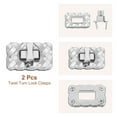 thumbnail image 3 of 2 Pack Twist Turn Locks Aluminum Alloy Rectangle Turn Lock Clasp for Purses Bag, Silver, 3 of 6