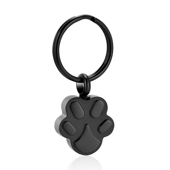 Stainless Steel Paw Print Urn Pendant Pet Memorial Keychain for Dog Cat Cremation Ashes Keepsake Keyring