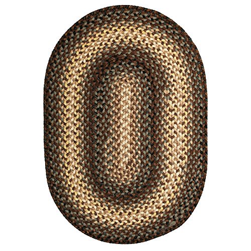 Homespice Oval Outdoor Braided Rugs, 20-Inch by 30-Inch, Driftwood
