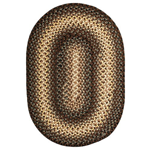 Homespice Oval Outdoor Braided Rugs, 20-Inch by 30-Inch, Driftwood