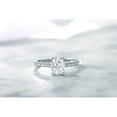 thumbnail image 5 of Gem Stone King 10K White Gold Moissanite and White Diamond Solitaire Engagement Ring for Women | 1.50 Cttw | Oval 8X6MM | Gemstone Birthstone | Size 5, 5 of 5