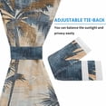 thumbnail image 4 of Navy Blue Brown Door Curtains for Door Window, French Sidelight Front Back Door Curtains With Tieback, Tropical Botanical Palm Leaves Retro Kitchen Rod Pocket Drapes Panel, 54"x72", 4 of 5