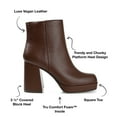 thumbnail image 6 of Journee Collection Womens Mollie Square Toe Platform Ankle Booties, 6 of 7