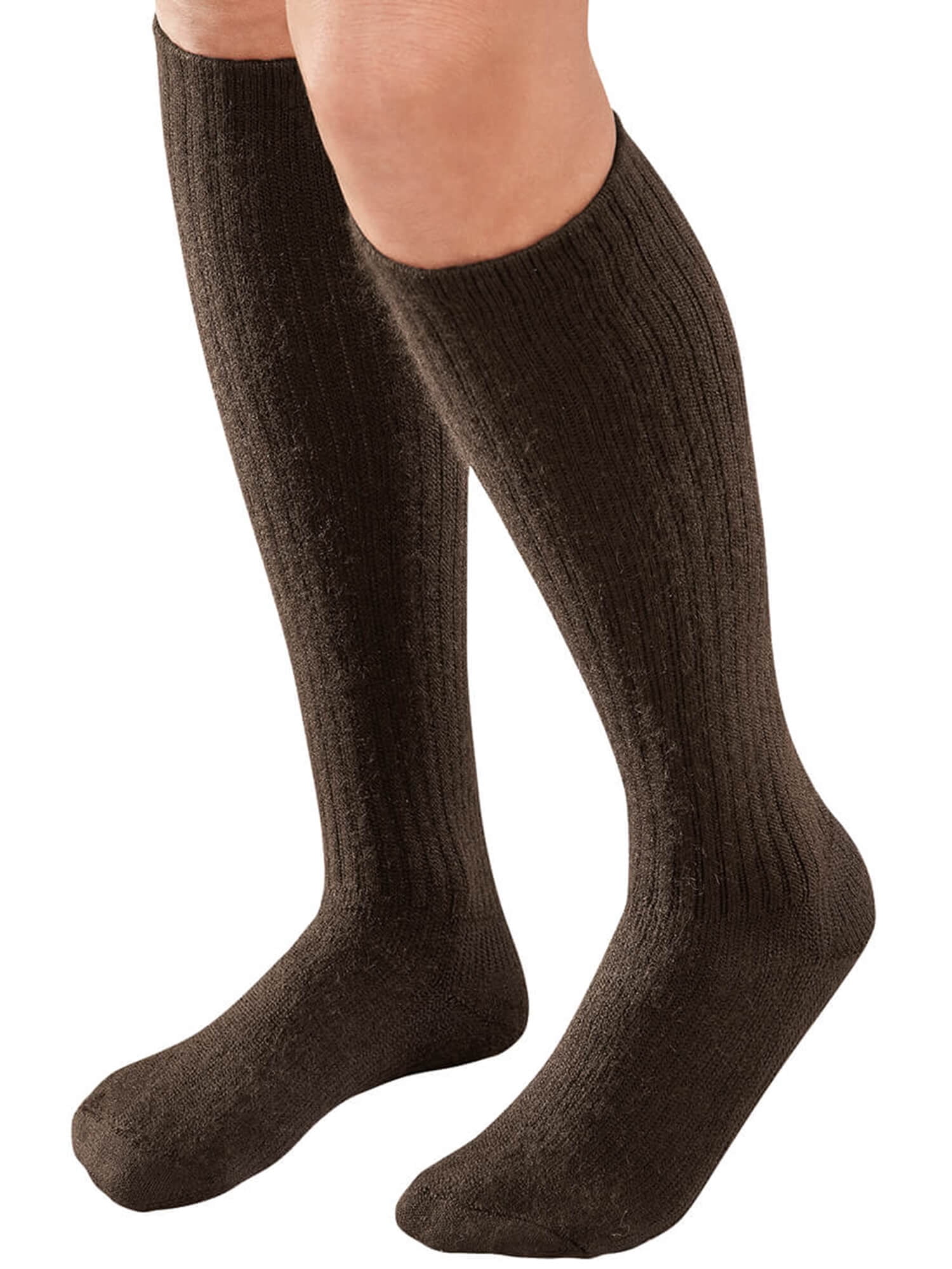 Graduated Compression Diabetic Calf Sock, Brown, Small