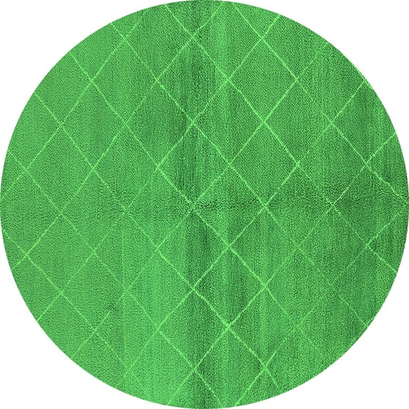 Ahgly Company Indoor Round Oriental Green Industrial Area Rugs, 5' Round