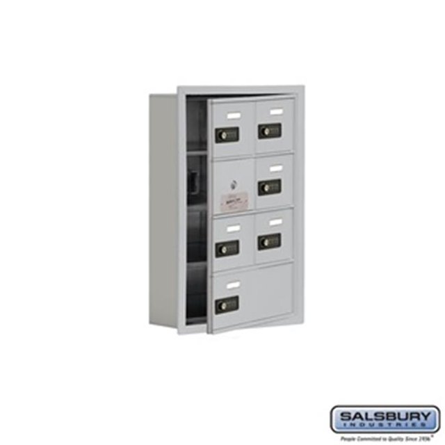 SalsburyIndustries 19145-07ARC Cell Phone Storage Locker With Front Access Panel - 4 Door High Unit, Aluminum