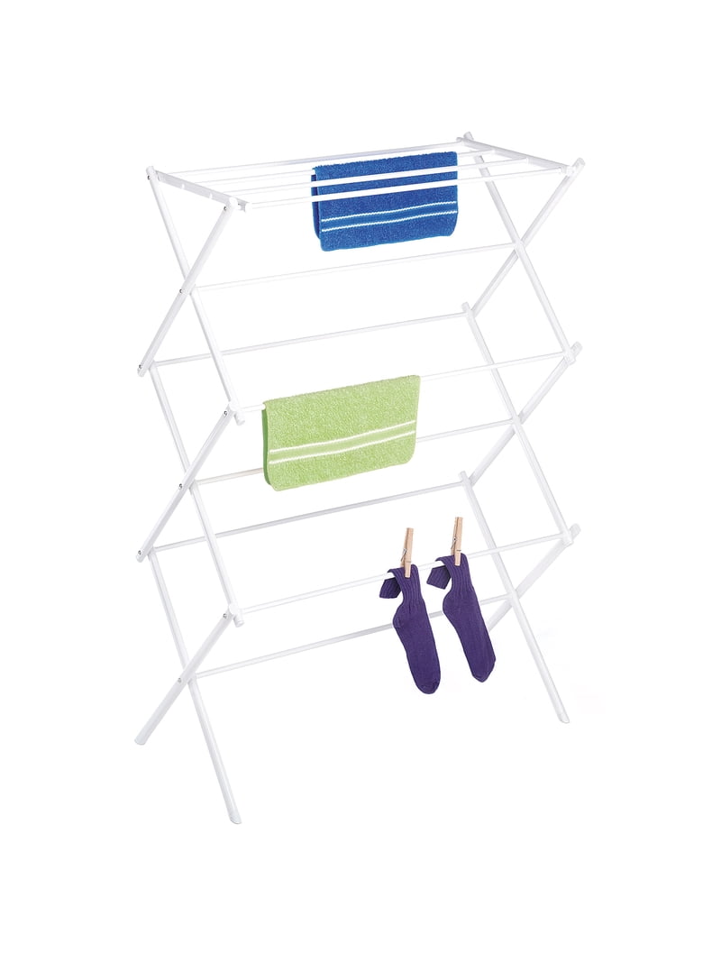 Whitmor, 3-Tier Folding Metal Drying Rack, White, 11 Bars