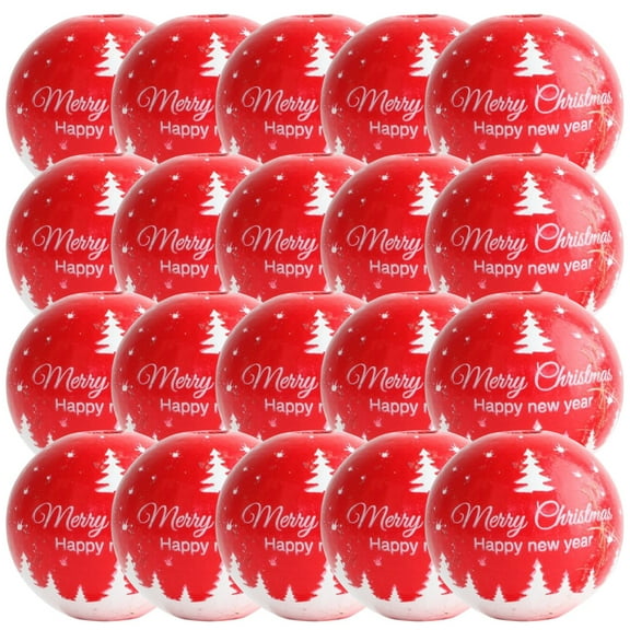 HONITANO Red Wooden Beads for Christmas Daily Decoration 50Pcs 0.79x0.79in
