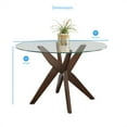thumbnail image 5 of Steve Silver Amalie Table à Manger Ronde 48 Pouces avec Dessus en Verre et Base en Noyer, 5 of 5