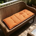 thumbnail image 5 of Linnome Porch Swing Chairmat Waterproof Cotton Linen Cushion for Outdoor Furniture Terrace Replacement 18.89x47.24in Orange, 5 of 6