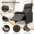 thumbnail image 3 of Power Recliner Chair, Adjustable Electric Recliner Ergonomic Overstuffed Single Sofa, Tall Back, Padded Seat, 2 Side Pockets and USB Port, Home Theater Seating for Living Room, 3 of 8