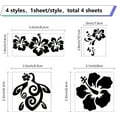 thumbnail image 2 of 4 Sheets Hawaiian Hibiscus Flower Car Decal Black Laser Reflective Car Sticker Self Adhesive Car Accessories Automotive Exterior Decoration, 2 of 7