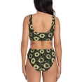thumbnail image 3 of Daiia Sunflowers Women's Bikini Set Two Piece Swimsuit High Waisted Bikini Adjustable Straps Bikini Perfect for Beach, Pool, and Summer Vacation-XX-Large, 3 of 9