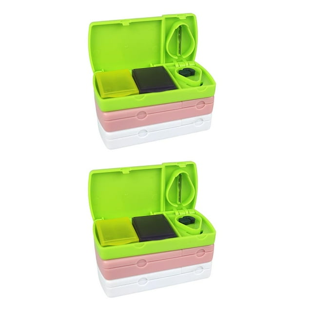 tamizeot Boîte de Rangement pour Pilules Portable pour la Maison, Séparateur, Plein Air, Randonnée, Camping, Organisateur de Comprimés, Étui pour Adultes, Contenant, Vert, 2 Ensembles