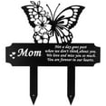 thumbnail image 2 of Butterfly Memorial Stake, Waterproof Butterfly Memorial Plaques for Mom, Metal Grave Stakes Marker, Garden Grave Decorations for Cemetery Outdoors Yard, 2 of 7