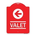 thumbnail image 1 of SignMission A-DES-RW-1824-22771 Panneau de la Série Designer 18 x 24 Po - Valet Left Arrow, Rouge & Blanc, 1 of 1