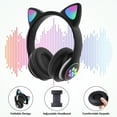 thumbnail image 5 of Rirool Cat Ear Bluetooth Headphones for Kids Girls - Wireless Headset w/Mic, 94dB Volume Limit, LED Lights, Foldable, for School/Travel Black, 5 of 10