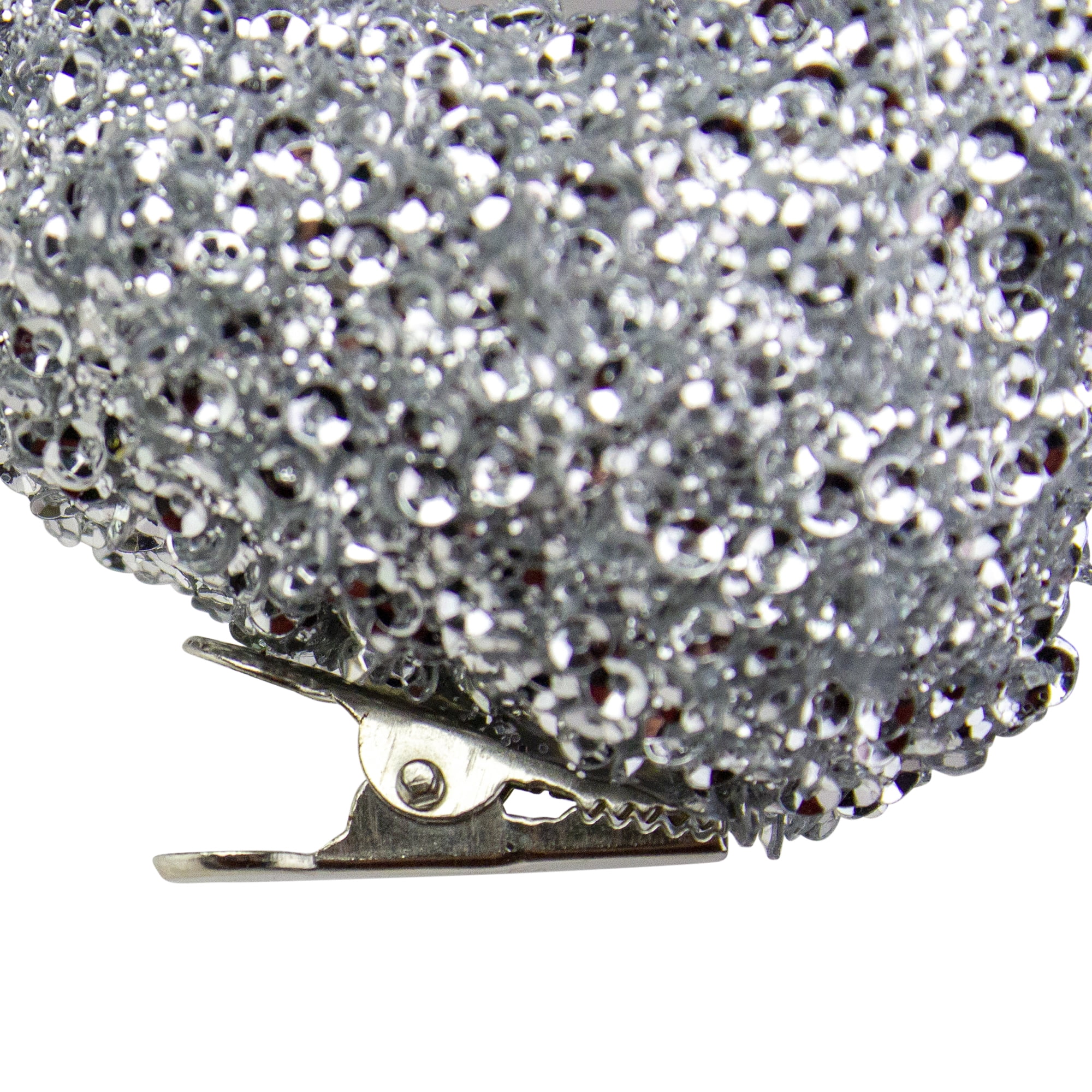 6.5" Silver Sequined Bird Christmas Ornament with Clip