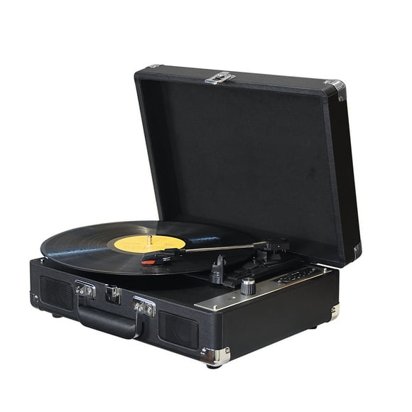 Vintage Bluetooth Turntable with HIFI Sound System - Portable Record Player for 7/10/12 Inch Vinyl Records, Available in Multiple Colors Including Black