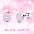 thumbnail image 3 of TANGPOET Sterling Silver Earring 925 Opal Round Female Ear Studs Birthstone Gift for Women, 3 of 7