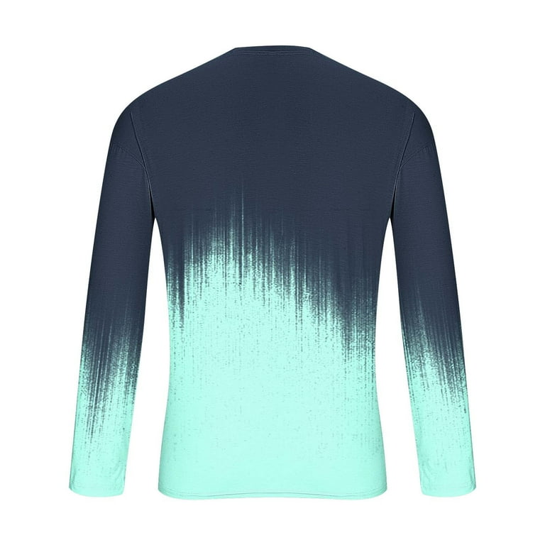 VSSSJ Men's Long Sleeve Shirt Gradient Print Trendy Comfortable T