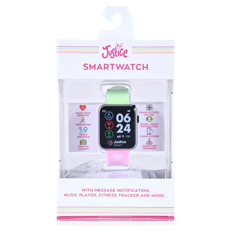 Justice Unisex Tween Smart Watch with Silicone Strap with