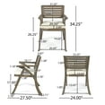 thumbnail image 4 of Noble House Gabrielle Outdoor 7 Piece Acacia Wood Dining Set Traditional Water-Resistant Gray, 4 of 11