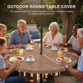thumbnail image 3 of Round Outdoor Tablecloth with Umbrella Hole and Zipper, Brown Tablecloth with Elastic Waterproof, Farmhouse Vintage Brown Solid Color Modern Patio Table Covers for 55" - 60" Picnic Pool Tables, 3 of 9