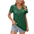thumbnail image 3 of Fesfesfes Soft T Shirt Womens Fashion Solid Color Round Neck Comfortable Loose T-shirt Sleeveless Blouse Casual Tops Short Sleeve Athletic Tops for Women XL(US:10), 3 of 5