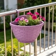 thumbnail image 6 of Wall Mounted Planter | Hanging Flower Pot for Outdoor Garden & Indoor Decor | Faux Rattan Style Plastic Planter with Drainage Holes | Semi-Circular Wall Basket for Herbs, Succulents & Hydroponics, 6 of 6