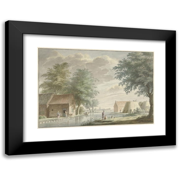 Gerard van Rossum 14x11 Black Modern Framed Museum Art Print Titled - Kalkovens Near Hillegom (1765)