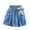 Blue, variant on Diufon Summer Girl's Denim Shorts Elastic Waist Bow Shorts Trendy Pleated Wide Leg Shorts