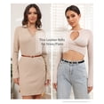 thumbnail image 4 of AWAYTR Women Skinny Belt Reversible Leather Belt - No Hole Belt Thin Waist Belt with Gold Buckle, 4 of 11