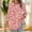 Pink, variant on Qulqfy Scoop Neck T Shirts for Women 3/4 Length Sleeve Causal Loose-Fitting Tunic Basics Vacation Women's Summer Tops L