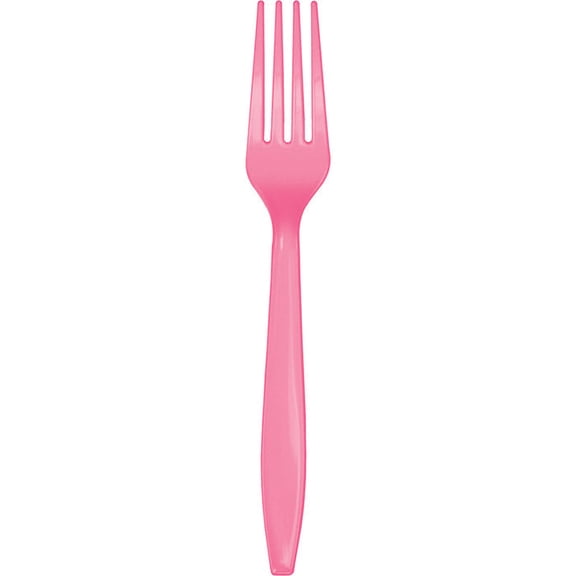 288/Case Bulk Candy Pink Plastic Forks