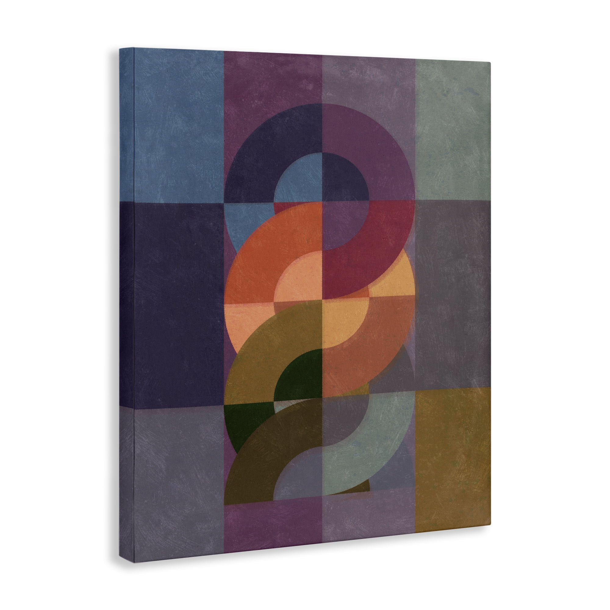 Stupell Industries Modern Interlocking Circles Abstract Painting Wrapped Canvas Art Print Wall Art, 16 x 20